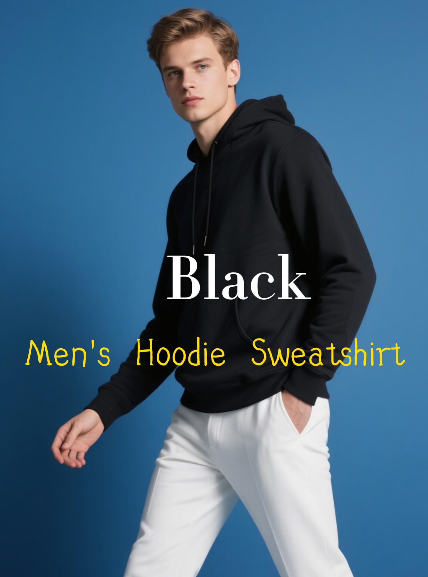 Amazon.com: JIHUILAI Black Mens Hoodies Pullover Fleece Hooded